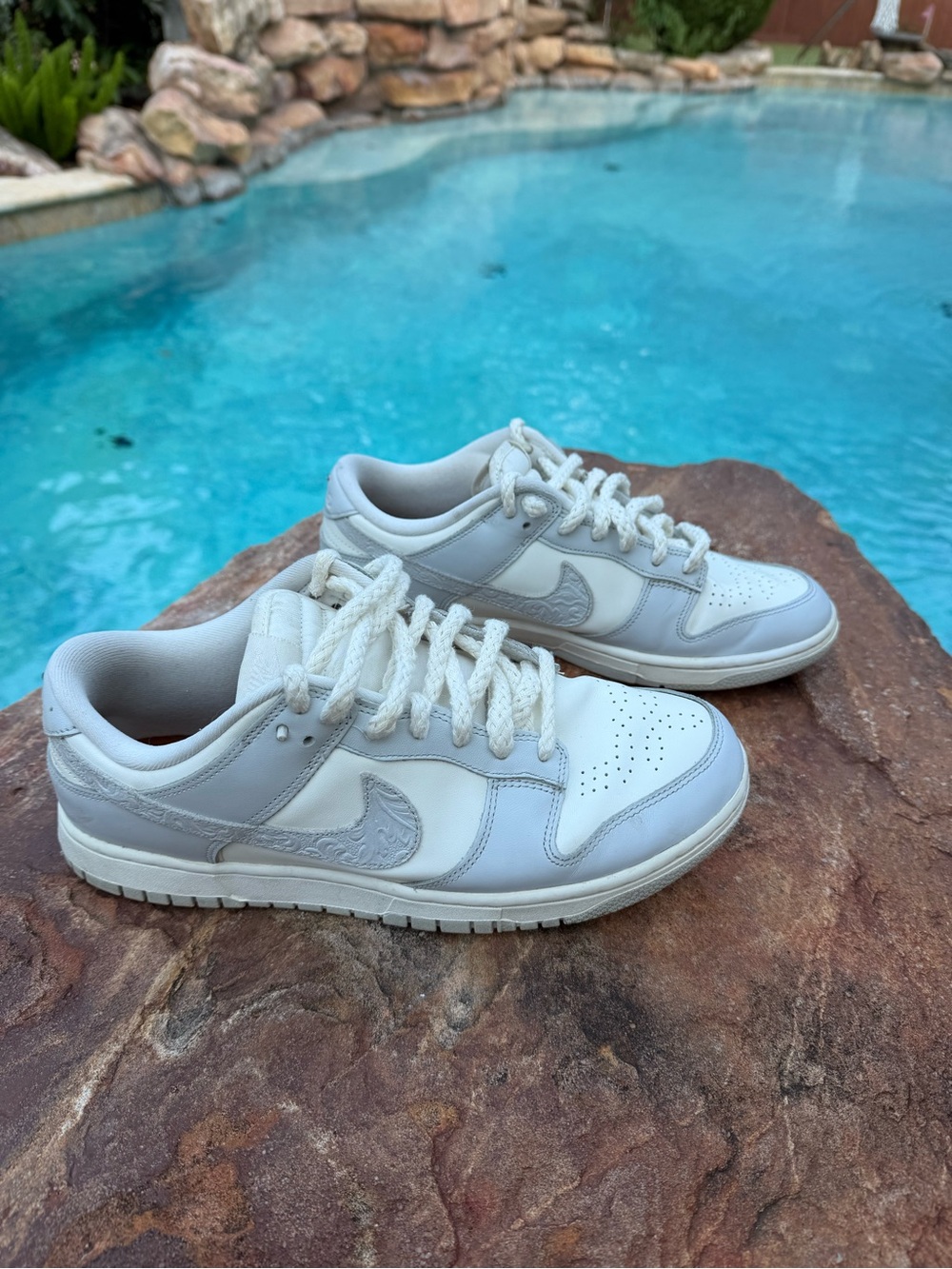 Nike Women’s Dunk Low Needlework Sail Aura Sneakers - Picture 5 of 13